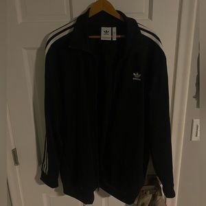 ADIDAS BLACK ZIP UP JACKET
